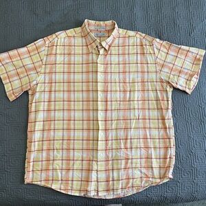 John Ashford Yellow and Red Plaid Button Up Shirt